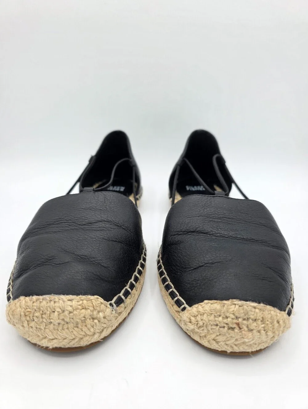 Eileen Fisher Black Leather Espadrilles Flats Size 10 Slip‎ On